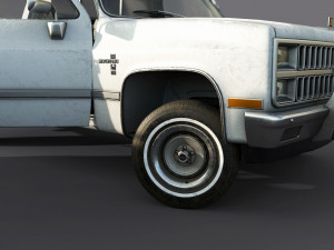 chevrolet c10 1982 white 3D Model
