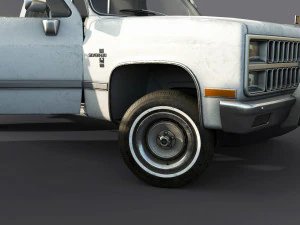 chevrolet c10 1982 white 3D Model