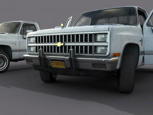 chevrolet c10 1982 white 3D Model