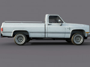 chevrolet c10 1982 white 3D Model
