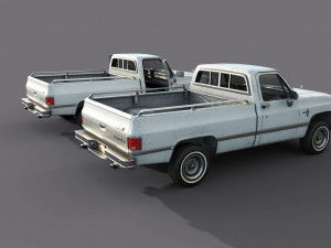 chevrolet c10 1982 white 3D Model