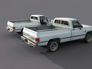 chevrolet c10 1982 white 3D Model