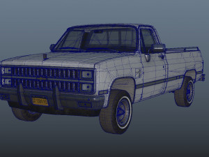 chevrolet c10 1982 white 3D Model