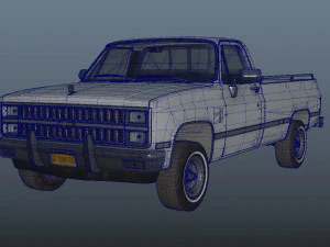 chevrolet c10 1982 white 3D Model