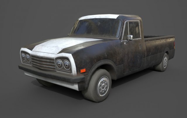 generic pickup black 3D Model .c4d .max .obj .3ds .fbx .stl .blend