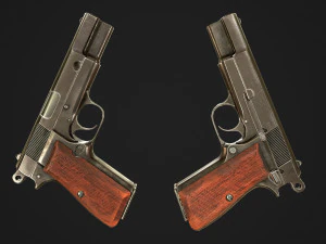 browning high power p-35 9mm 3D Model