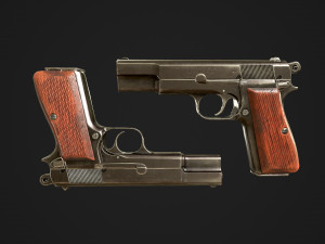 browning high power p-35 9mm 3D Model