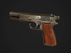 browning high power p-35 9mm 3D Model