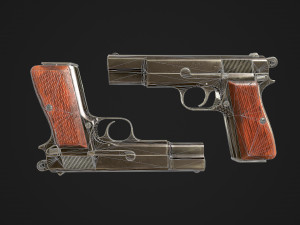browning high power p-35 9mm 3D Model