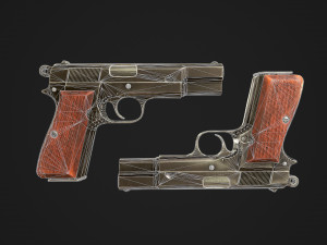 browning high power p-35 9mm 3D Model