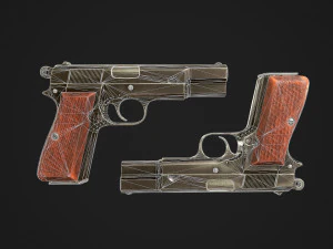 browning high power p-35 9mm 3D Model