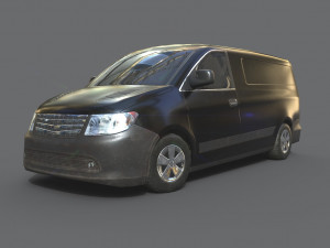generic minivan black 3D Model