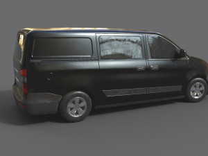 generic minivan black Modèle 3D