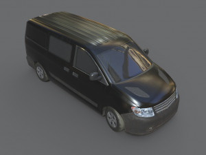 generic minivan black Modèle 3D