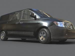 generic minivan black Modèle 3D