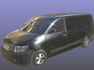 generic minivan black Modèle 3D