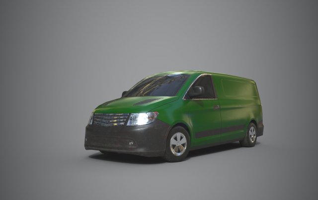 generic minivan green 3D in 3DExport