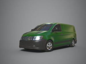 generic minivan green 3D Model