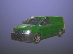 generic minivan green Modello 3D