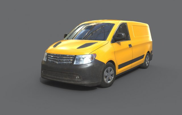 generic minivan yellow 3D Model .c4d .max .obj .3ds .fbx .stl .blend 