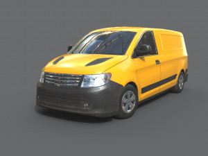 generic minivan yellow 3D Model