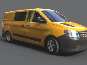 generic minivan yellow 3D Model