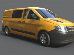 generic minivan yellow 3D Model