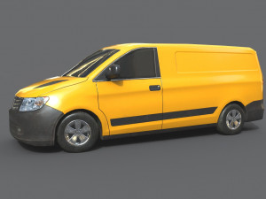 generic minivan yellow 3D Model