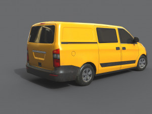 generic minivan yellow 3D Model