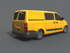 generic minivan yellow 3D Model
