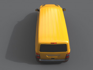 generic minivan yellow 3D Model