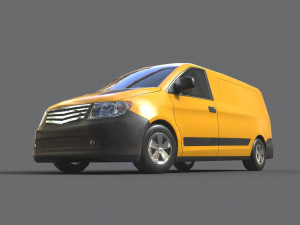 generic minivan yellow 3D Model