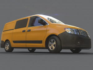 generic minivan yellow 3D Model