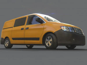 generic minivan yellow 3D Model