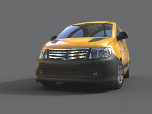 generic minivan yellow 3D Model
