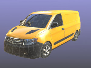 generic minivan yellow 3D Model