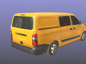 generic minivan yellow 3D Model