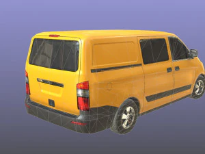 generic minivan yellow 3D Model