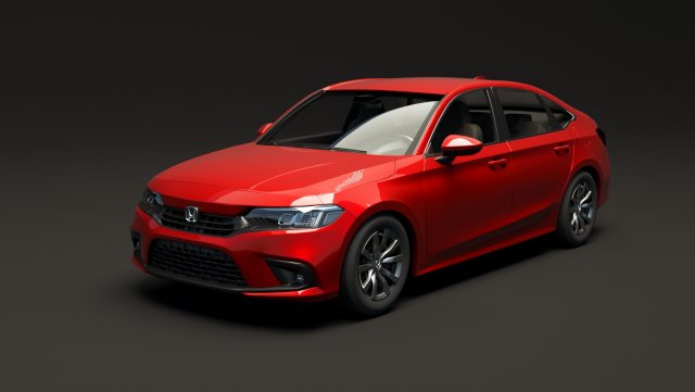 honda civic lx 2022 Modelo 3D .c4d .max .obj .3ds .fbx .stl .blend 