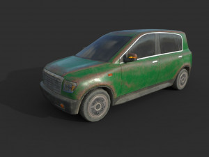 generic hatchback 01 rusty green 3D Model