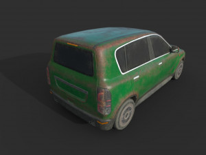 generic hatchback 01 rusty green 3D Model
