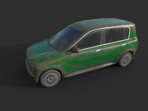 generic hatchback 01 rusty green 3D Model