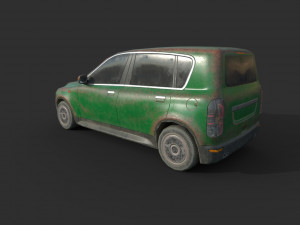 generic hatchback 01 rusty green 3D Model