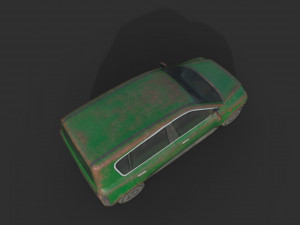 generic hatchback 01 rusty green 3D Model
