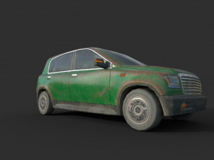 generic hatchback 01 rusty green 3D Model