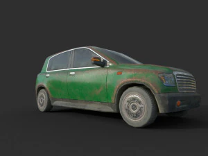 generic hatchback 01 rusty green 3D Model