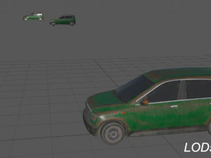 generic hatchback 01 rusty green 3D Model