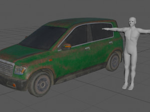 generic hatchback 01 rusty green 3D Model