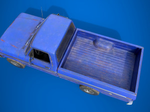 f100 1976 old blue Modelo 3D