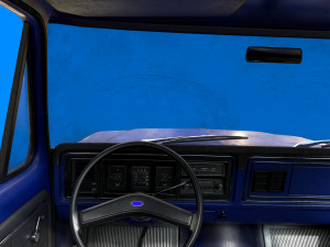 f100 1976 old blue Modelo 3D